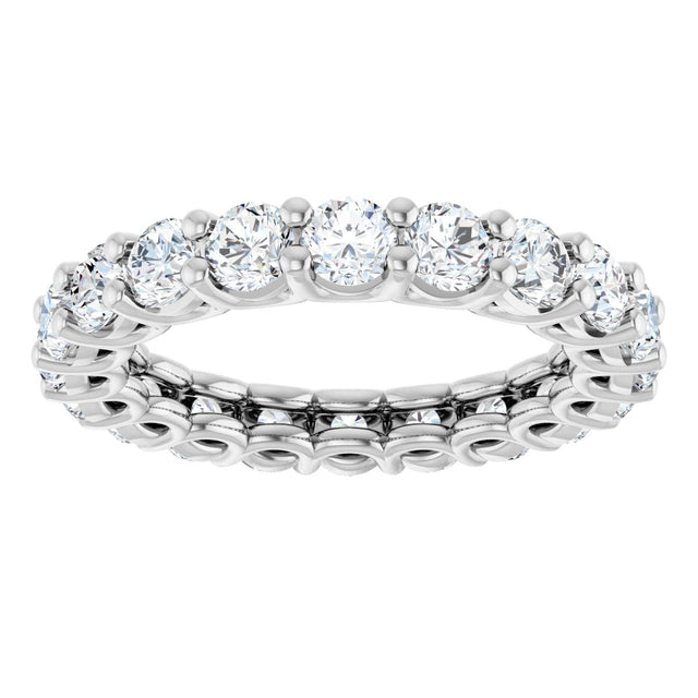 Platinum Round Lab-Grown Diamond Low Profile Eternity Band - 3mm Stones - view 3
