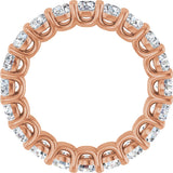 14K Gold Round Natural Diamond Low Profile Eternity Band - 3mm Stones - Rose Gold - view 2