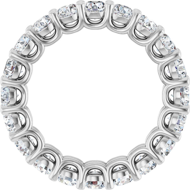Platinum Round Lab-Grown Diamond Low Profile Eternity Band - 3mm Stones - view 2