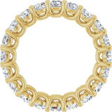 14K Gold Round Natural Diamond Low Profile Eternity Band - 3mm Stones - Yellow Gold - view 2