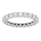 Platinum Round Lab-Grown Diamond Low Profile Eternity Band - 3mm Stones - view 3