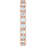 14K Gold Round Lab-Grown Diamond Low Profile Eternity Band - 3mm Stones - Rose Gold - view 4