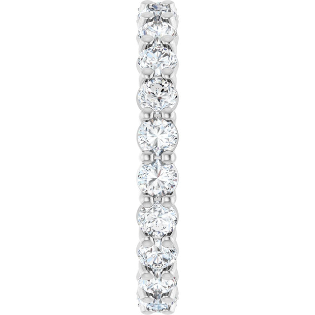 Platinum Round Lab-Grown Diamond Low Profile Eternity Band - 3mm Stones - view 4