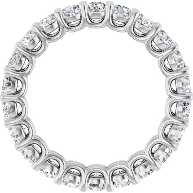Platinum Round Lab-Grown Diamond Low Profile Eternity Band - 3mm Stones - view 2