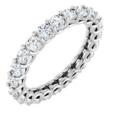 Platinum Round Natural Diamond Low Profile Eternity Band - 3mm Stones
