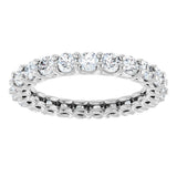 Platinum Round Lab-Grown Diamond Low Profile Eternity Band - 3mm Stones - view 3