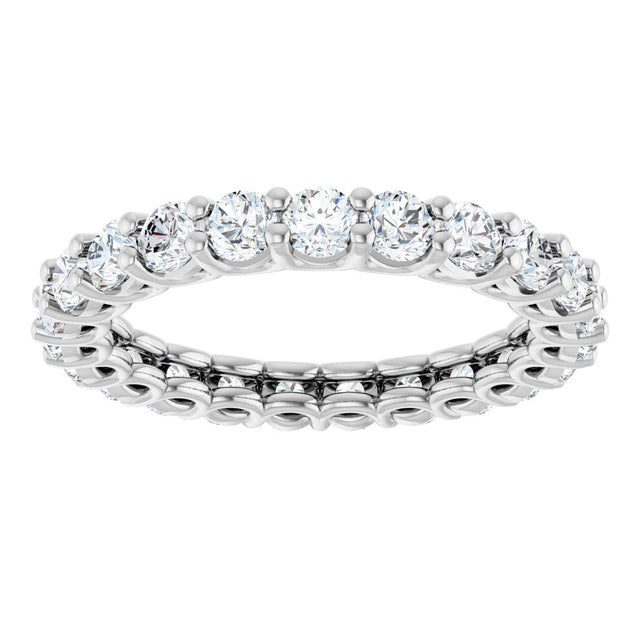 Platinum Round Lab-Grown Diamond Low Profile Eternity Band - 3mm Stones - view 3