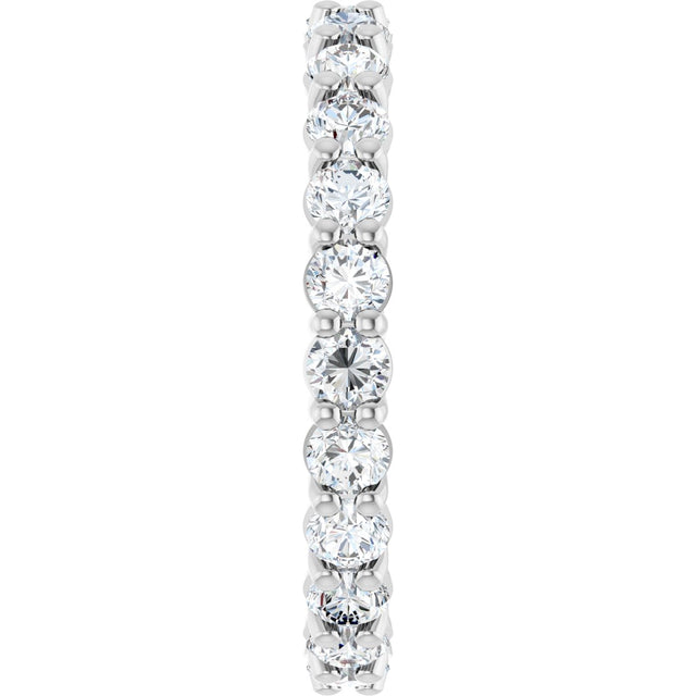 Platinum Round Lab-Grown Diamond Low Profile Eternity Band - 3mm Stones - view 4