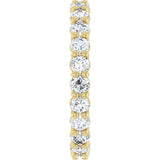 14K Gold Round Natural Diamond Low Profile Eternity Band - 3mm Stones - Yellow Gold - view 4
