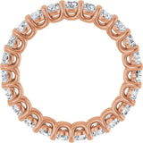 14K Gold Round Natural Diamond Low Profile Eternity Band - 3mm Stones - Rose Gold - view 2