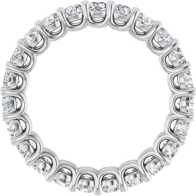 Platinum Round Lab-Grown Diamond Low Profile Eternity Band - 3mm Stones - view 2