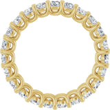 14K Gold Round Natural Diamond Low Profile Eternity Band - 3mm Stones - Yellow Gold - view 2
