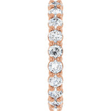 14K Gold Round Lab-Grown Diamond Low Profile Eternity Band - 3mm Stones - Rose Gold - view 4