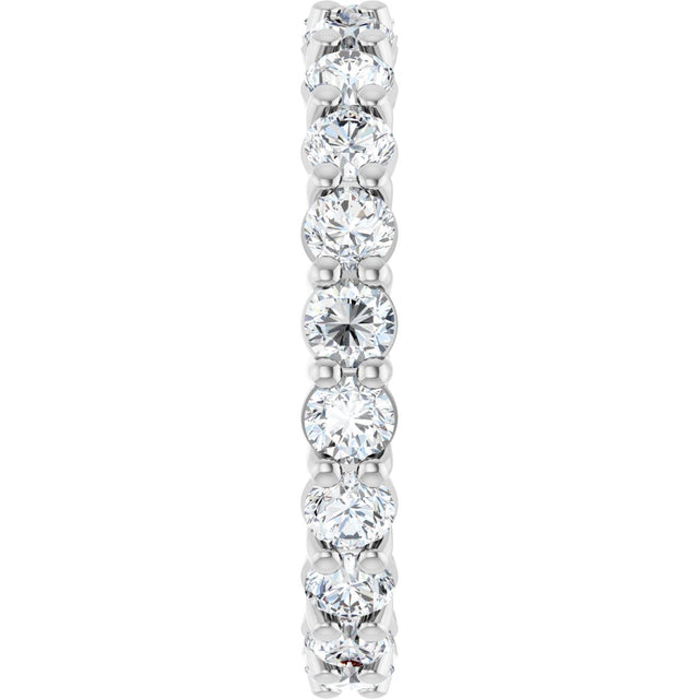 Platinum Round Lab-Grown Diamond Low Profile Eternity Band - 3mm Stones - view 4