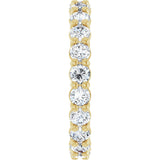 14K Gold Round Natural Diamond Low Profile Eternity Band - 3mm Stones - Yellow Gold - view 4