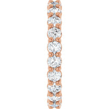 14K Gold Round Natural Diamond Low Profile Eternity Band - 3mm Stones - Rose Gold - view 4