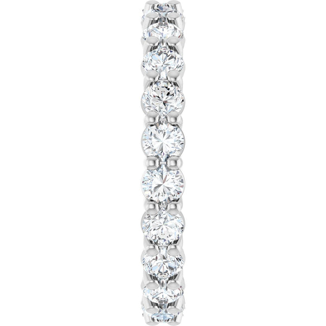 Platinum Round Lab-Grown Diamond Low Profile Eternity Band - 3mm Stones - view 4