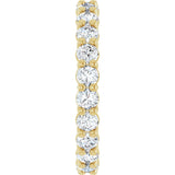 14K Gold Round Natural Diamond Low Profile Eternity Band - 3mm Stones - Yellow Gold - view 4