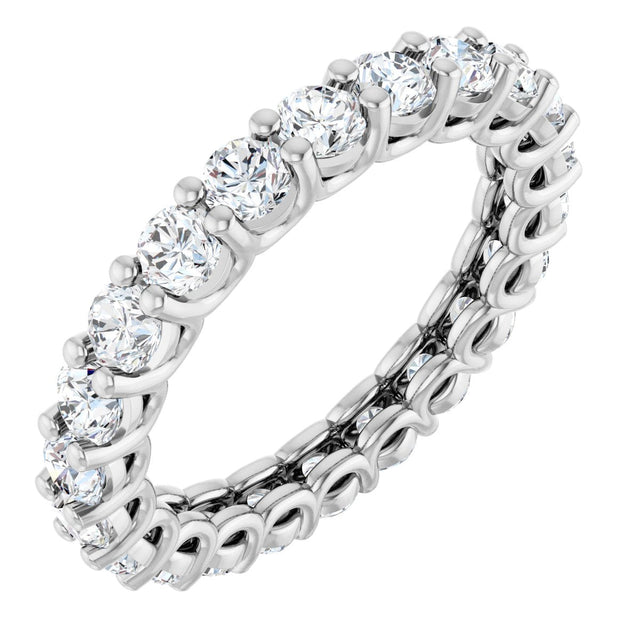 Platinum Round Natural Diamond Low Profile Eternity Band - 3mm Stones