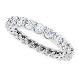 Platinum Round Lab-Grown Diamond Low Profile Eternity Band - 3mm Stones - view 5