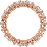 14K Gold Round Lab-Grown Diamond Low Profile Eternity Band - 3mm Stones - Rose Gold - view 2