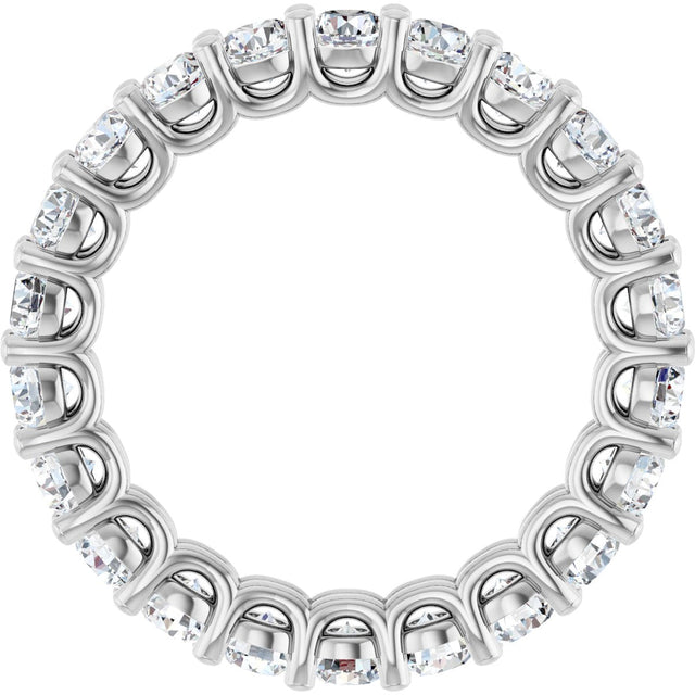 Platinum Round Lab-Grown Diamond Low Profile Eternity Band - 3mm Stones - view 2