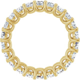 14K Gold Round Natural Diamond Low Profile Eternity Band - 3mm Stones - Yellow Gold - view 2