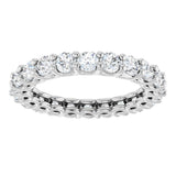 Platinum Round Lab-Grown Diamond Low Profile Eternity Band - 3mm Stones - view 3