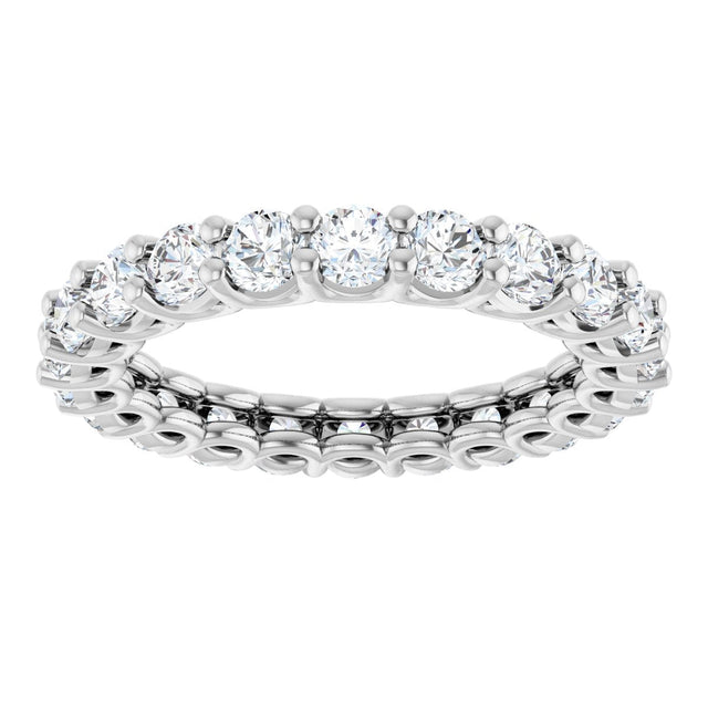 Platinum Round Lab-Grown Diamond Low Profile Eternity Band - 3mm Stones - view 3
