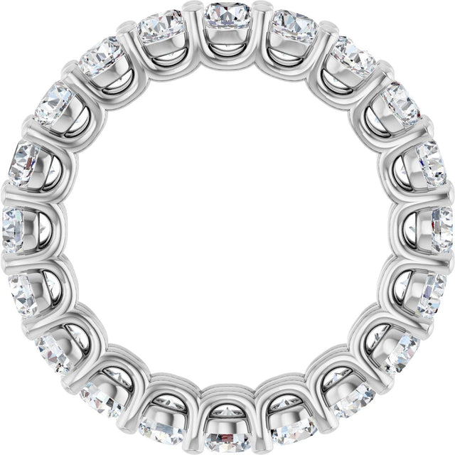 Platinum Round Lab-Grown Diamond Low Profile Eternity Band - 3mm Stones - view 2