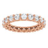 14K Gold Round Lab-Grown Diamond Low Profile Eternity Band - 3mm Stones - Rose Gold - view 3