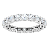 Platinum Round Lab-Grown Diamond Low Profile Eternity Band - 3mm Stones - view 3