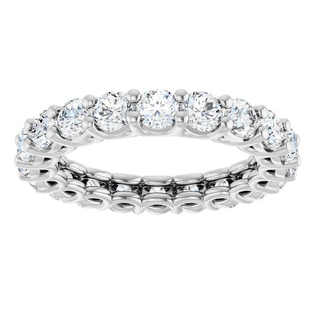 Platinum Round Lab-Grown Diamond Low Profile Eternity Band - 3mm Stones - view 3