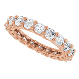 14K Gold Round Lab-Grown Diamond Low Profile Eternity Band - 3mm Stones - Rose Gold - view 5