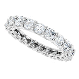 14K Gold Round Lab-Grown Diamond Low Profile Eternity Band - 3mm Stones - White Gold - view 5