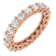 14K Gold Round Natural Diamond Low Profile Eternity Band - 3mm Stones - Rose Gold