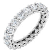 Platinum Round Natural Diamond Low Profile Eternity Band - 3mm Stones