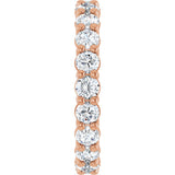 14K Gold Round Natural Diamond Low Profile Eternity Band - 3mm Stones - Rose Gold - view 4