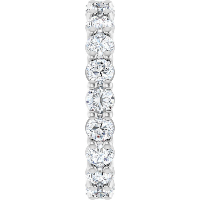 Platinum Round Lab-Grown Diamond Low Profile Eternity Band - 3mm Stones - view 4