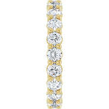 14K Gold Round Natural Diamond Low Profile Eternity Band - 3mm Stones - Yellow Gold - view 4