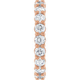 14K Gold Round Natural Diamond Low Profile Eternity Band - 3mm Stones - Rose Gold - view 4