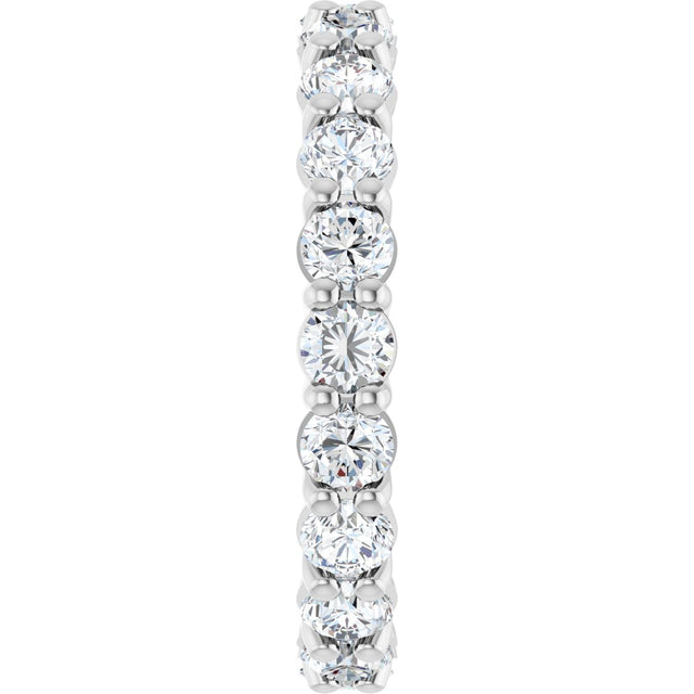 Platinum Round Lab-Grown Diamond Low Profile Eternity Band - 3mm Stones - view 4
