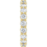 14K Gold Round Natural Diamond Low Profile Eternity Band - 3mm Stones - Yellow Gold - view 4
