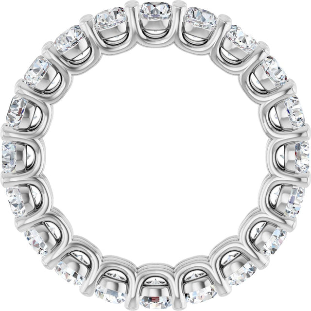 Platinum Round Lab-Grown Diamond Low Profile Eternity Band - 3mm Stones - view 2