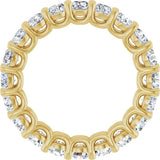 14K Gold Round Natural Diamond Low Profile Eternity Band - 3mm Stones - Yellow Gold - view 2