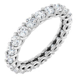 Platinum Round Natural Diamond Low Profile Eternity Band - 3mm Stones