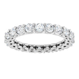Platinum Round Lab-Grown Diamond Low Profile Eternity Band - 3mm Stones - view 3
