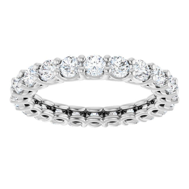 Platinum Round Lab-Grown Diamond Low Profile Eternity Band - 3mm Stones - view 3