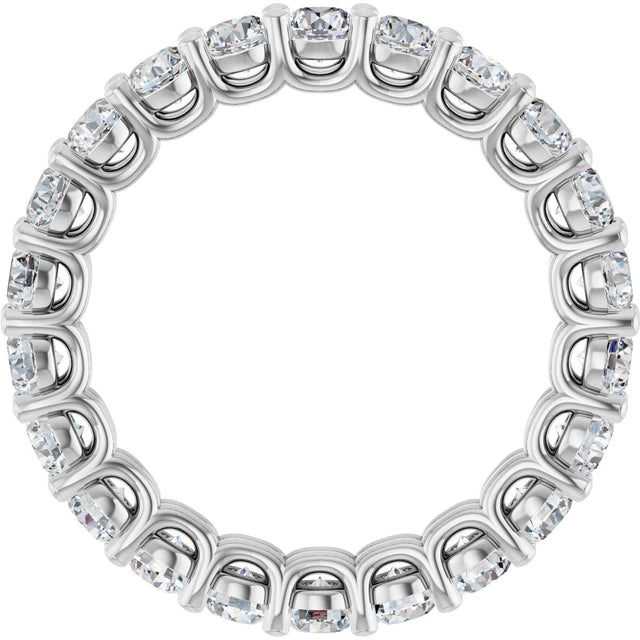 Platinum Round Lab-Grown Diamond Low Profile Eternity Band - 3mm Stones - view 2