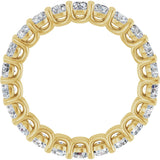 14K Gold Round Natural Diamond Low Profile Eternity Band - 3mm Stones - Yellow Gold - view 2